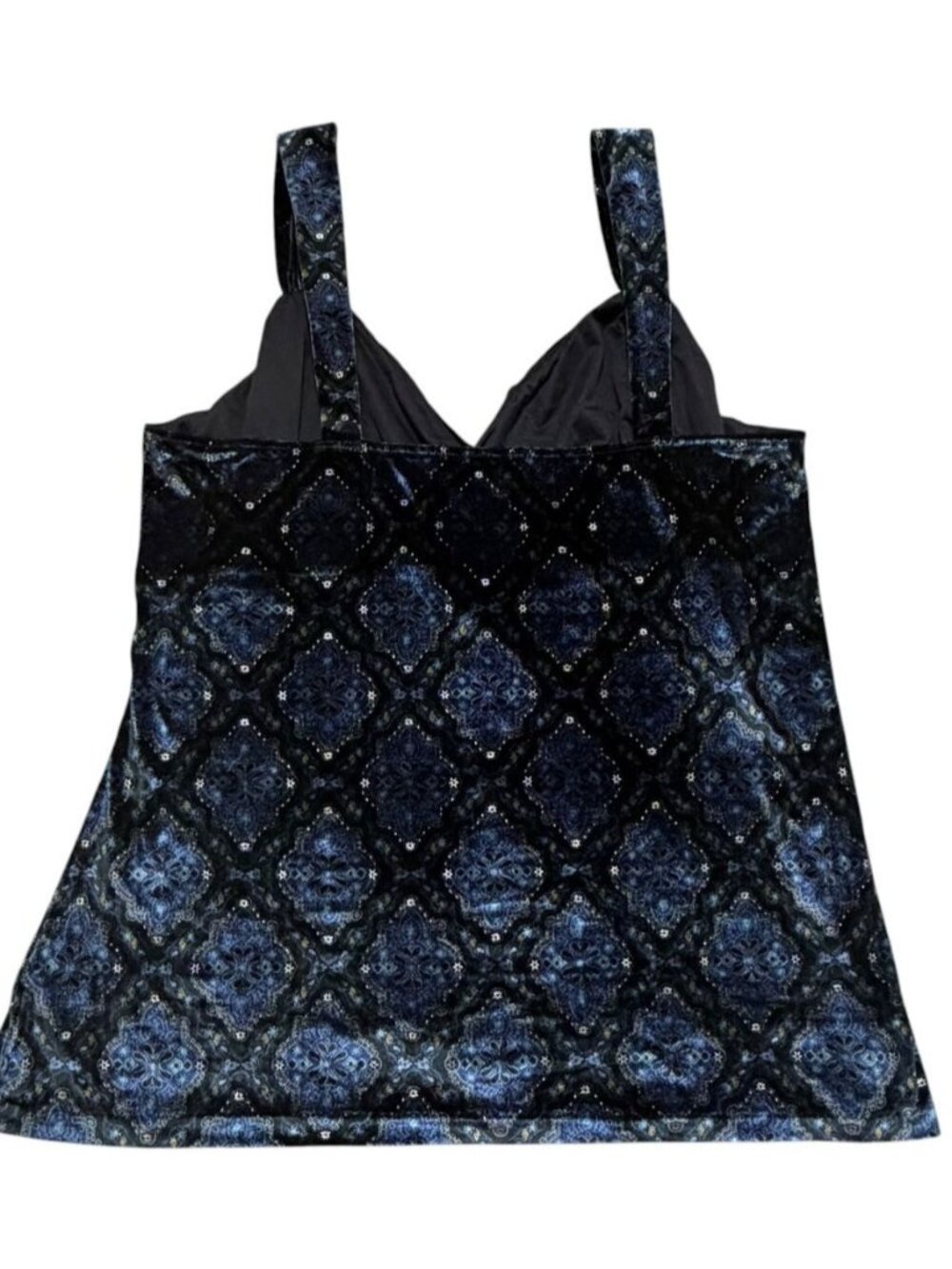 APT 9 Women’s Velvet Camisole Top Blue Black 1X Sleeveless